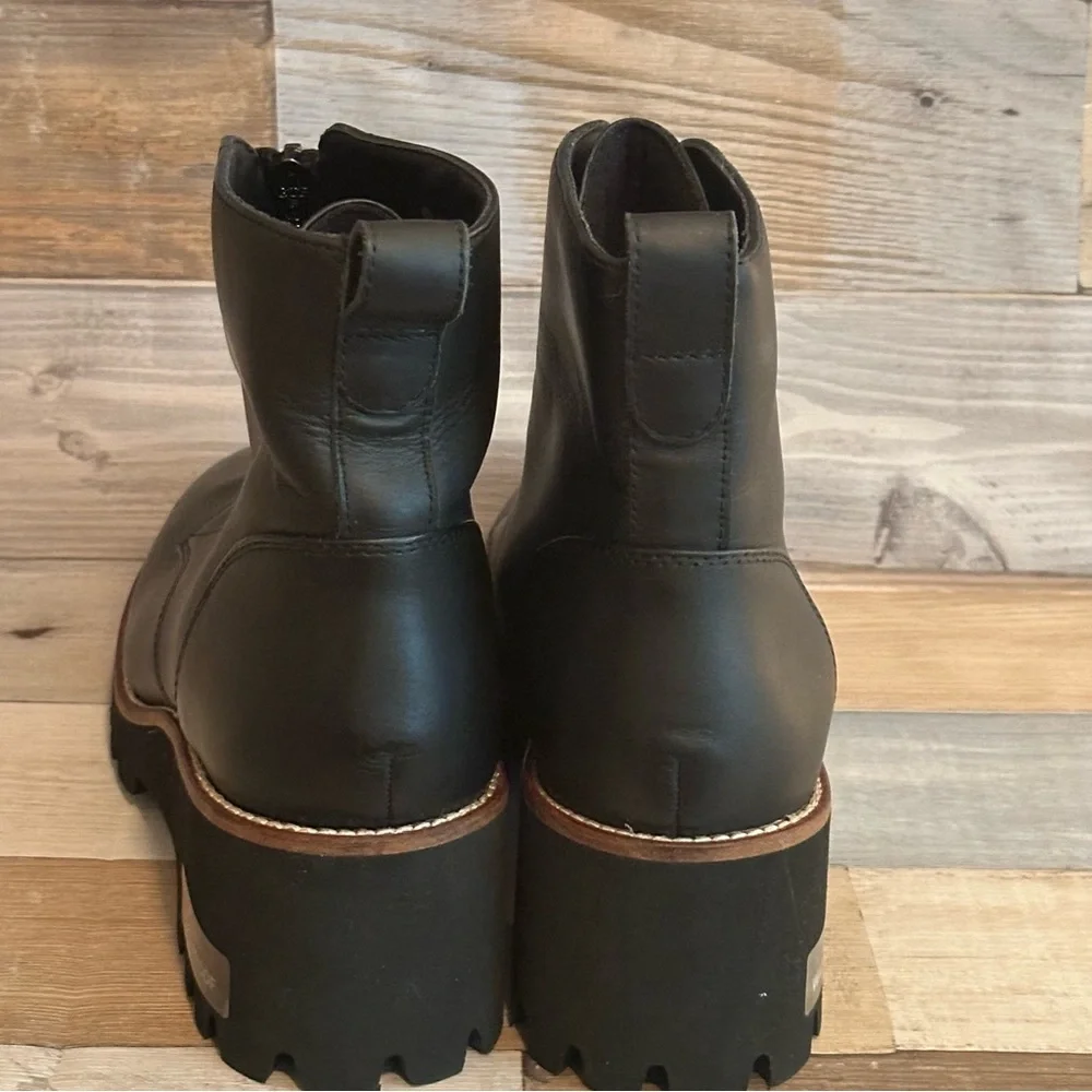Black Leather Waterproof Zip-Up RainBoots NWT Blondo, Boots size 7 - Picture 4 of 6
